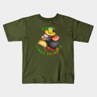 happy cinco de mayo rat mexican Kids T-Shirt